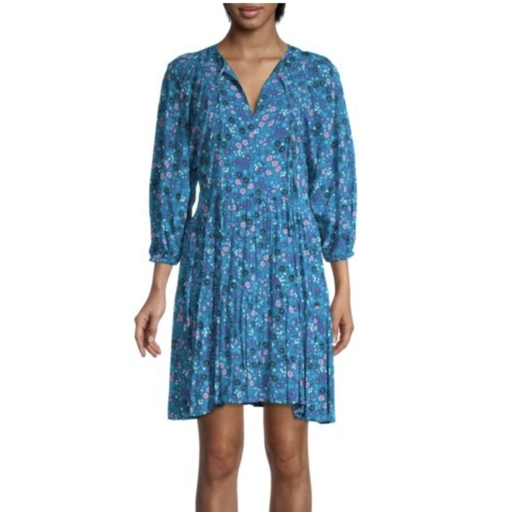 Calvin Klein Floral Puffed-Sleeve Dress